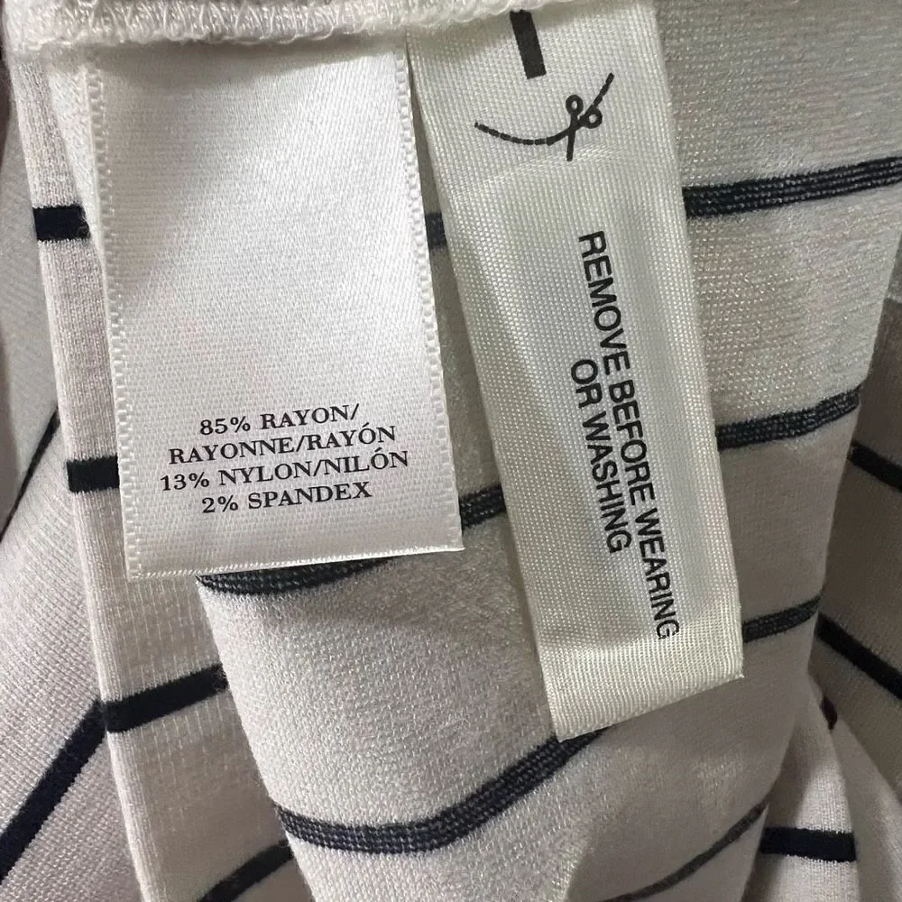 Ann Taylor Dress New Size 2 Black White Pin Striped